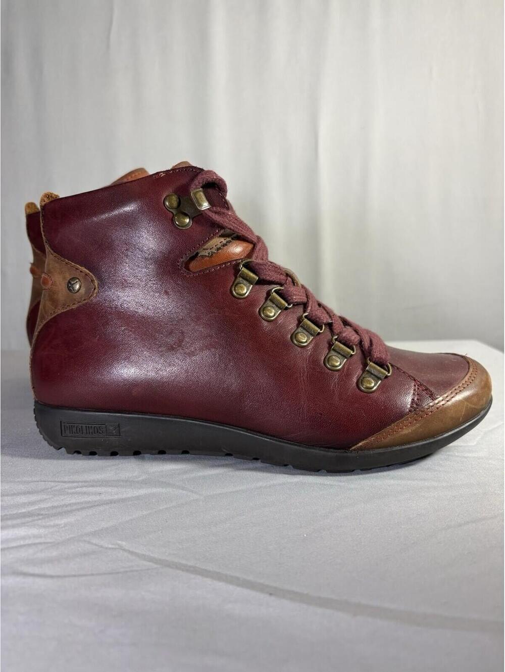 Pikolinos Lisboa W67-7667C5 Womens Ankle Boots Garnet Teja Leather EU 36 NWOT